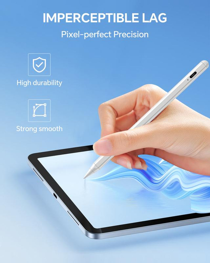 Stylus Pen for Ipad,Faster Charge, Tilt Sensitivity Palm Rejection Active Touch Screen Pencil Compatible with Ipad for 6/7/8/9/10, Pro 11/12.9/13/M4, Air 3/4/5/6/M2, Mini 5/6/7Th(2018-2024)